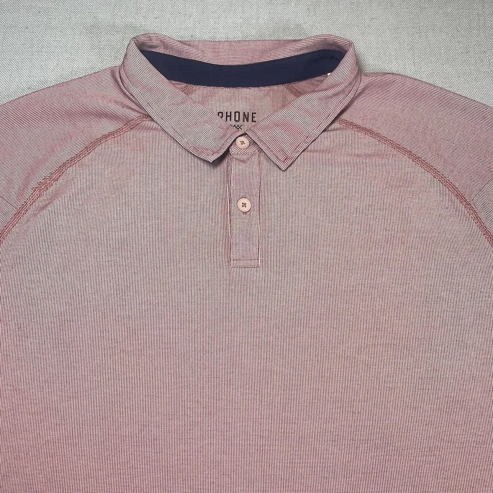 Rhone Delta Pique Polo Shirt Mens‎ 2XL Red Stretch Golf Performance Short Sleeve